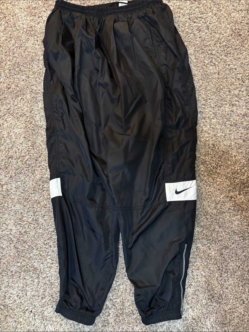 Nike Black Jogger Windbreaker with White Panels.